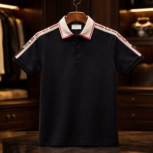 Gucci black Polo with White and Red Trim